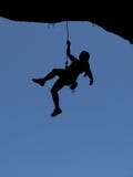 Woman rock climber silhouette