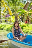 Woman rowing in the park royalty free stock image Woman rowing in the park royalty free stock image