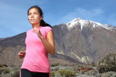 Woman Running On Mountain Trail Royalty Free Stock Image Woman Running On Mountain Trail Royalty Free Stock Image