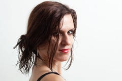 Woman's face with water drops Stock Photos Woman's face with water drops Stock Photos
