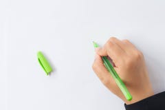 Woman's hand with pen on a white background. royalty free stock photography Woman's hand with pen on a white background. royalty free stock photography