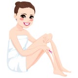 Woman Shaving Legs With Razor Stock Images Woman Shaving Legs With Razor Stock Images