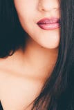 Woman Showing Red Lipstick Stock Image Woman Showing Red Lipstick Stock Image
