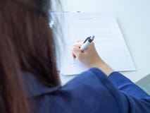 Woman sign contract royalty free stock image Woman sign contract royalty free stock image