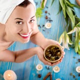 Woman in spa salon stock image Woman in spa salon stock image