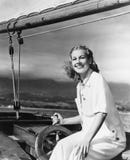 Woman Steering Sailboat Stock Photography Woman Steering Sailboat Stock Photography