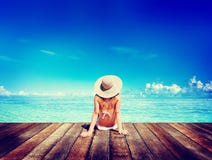Woman Sunbathe Sunny Summer Beach Relaxing Concept royalty free stock photos Woman Sunbathe Sunny Summer Beach Relaxing Concept royalty free stock photos