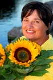 Woman sunflowers Stock Images Woman sunflowers Stock Images