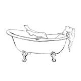 Woman taking bath vector illustration Woman taking bath vector illustration