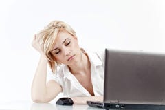 Woman tired at work