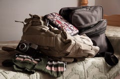 Woman Traveller Equipment Stock Photo Woman Traveller Equipment Stock Photo
