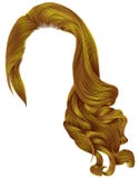 Woman trendy long curly hairs wig bright yellow colors .retro st royalty free illustration Woman trendy long curly hairs wig bright yellow colors .retro st royalty free illustration