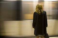 Woman Waiting Train Stock Photography Woman Waiting Train Stock Photography