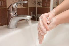 Woman washing hand under running Royalty Free Stock Photography Woman washing hand under running Royalty Free Stock Photography