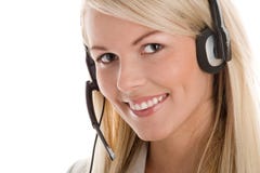 Woman Wearing Headset Royalty Free Stock Image Woman Wearing Headset Royalty Free Stock Image