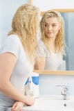 Woman with wet blonde hair stock image Woman with wet blonde hair stock image