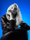 Woman white chair Royalty Free Stock Images Woman white chair Royalty Free Stock Images