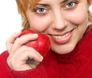 Woman With Apple Stock Photo Woman With Apple Stock Photo