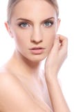 Woman With Clean Face Over White Background Royalty Free Stock Image Woman With Clean Face Over White Background Royalty Free Stock Image