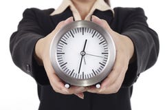Woman With Clock Royalty Free Stock Images