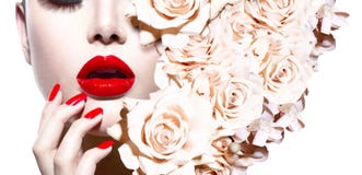 Woman With Flowers Stock Images Woman With Flowers Stock Images