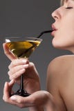 Woman With Glass Of Cocktail Royalty Free Stock Photo