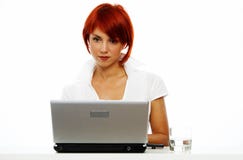 Woman With Laptop Stock Image