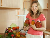 Woman With Marinated Vegetables Stock Photography Woman With Marinated Vegetables Stock Photography