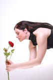 Woman With Rose Stock Images