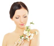 Woman With Spring Blossom, Spa Concept Stock Photography Woman With Spring Blossom, Spa Concept Stock Photography