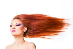 Woman Withlong Red Hair Fluttering On Wind Royalty Free Stock Photo Woman Withlong Red Hair Fluttering On Wind Royalty Free Stock Photo