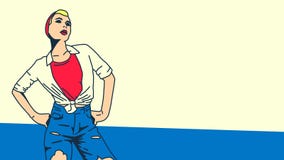 Woman worker. Retro Pin Up Style Royalty Free Stock Photos Woman worker. Retro Pin Up Style Royalty Free Stock Photos
