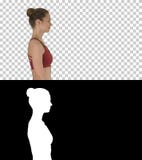 Woman yogi walking, Alpha Channel royalty free stock photography Woman yogi walking, Alpha Channel royalty free stock photography