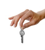 Womans Hand Holding A Key Stock Image