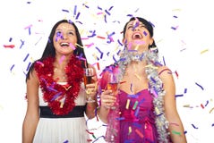 Women Celebrate New Year Party Royalty Free Stock Photography Women Celebrate New Year Party Royalty Free Stock Photography