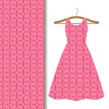 Women dress fabric pink geometric pattern vector illustration Women dress fabric pink geometric pattern vector illustration