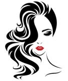 Women Long Hair Style Icon, Logo Women Face On White Background Royalty Free Stock Photos Women Long Hair Style Icon, Logo Women Face On White Background Royalty Free Stock Photos