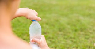 The women open bottle royalty free stock images The women open bottle royalty free stock images