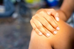 Women`s knee pain stock image Women`s knee pain stock image