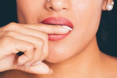 Women's Red Lipstick Royalty Free Stock Images Women's Red Lipstick Royalty Free Stock Images