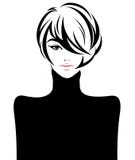 Women short hair style icon, logo women on white background Royalty Free Stock Photography Women short hair style icon, logo women on white background Royalty Free Stock Photography