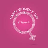 Women Symbol And Eight Logo Design. International Women`s Day Ic Stock Photography