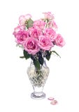 Wonderful Pink Roses And Vase. Royalty Free Stock Photography