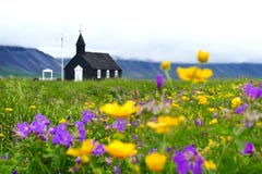 Wonderful view of black wooden church stock photography Wonderful view of black wooden church stock photography