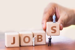 Wood block word JOB stock images Wood block word JOB stock images