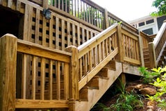 Wood deck steps stock image Wood deck steps stock image