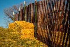 wood fence and straw bales royalty free stock images wood fence and straw bales royalty free stock images