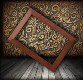Wood Frame On The Wall Color Of Golden Color Shift Stock Images Wood Frame On The Wall Color Of Golden Color Shift Stock Images
