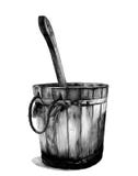 Wooden bath bucket with bucket inside stock illustration Wooden bath bucket with bucket inside stock illustration