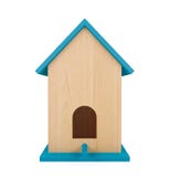 Wooden birdhouse with blue roof isolated on white background Stock Photos Wooden birdhouse with blue roof isolated on white background Stock Photos